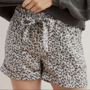 AERIE Leopard Print Paper Bag Waist Shorts